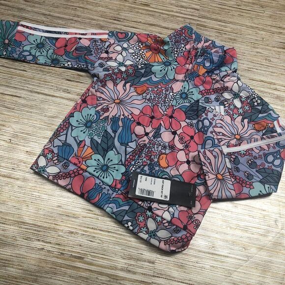 1911 ADIDAS Girls zip front track jacket abstract clear sky sz 18M new - Picture 1 of 2